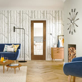 Pattern 10 Internal Oak Fire Door with Clear Glass